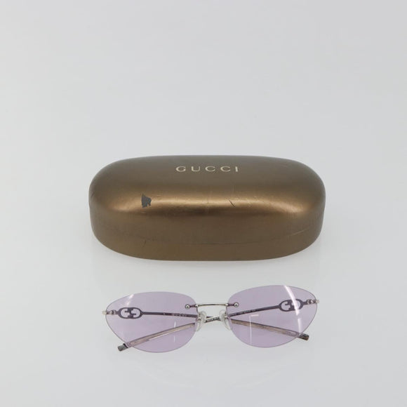 GUCCI Sunglasses Metal Purple Silver Auth 196672M