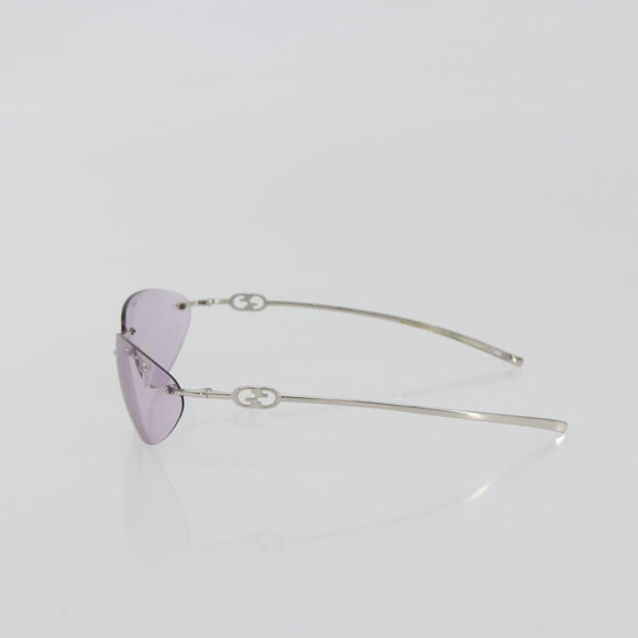 GUCCI Sunglasses Metal Purple Silver Auth 196672M