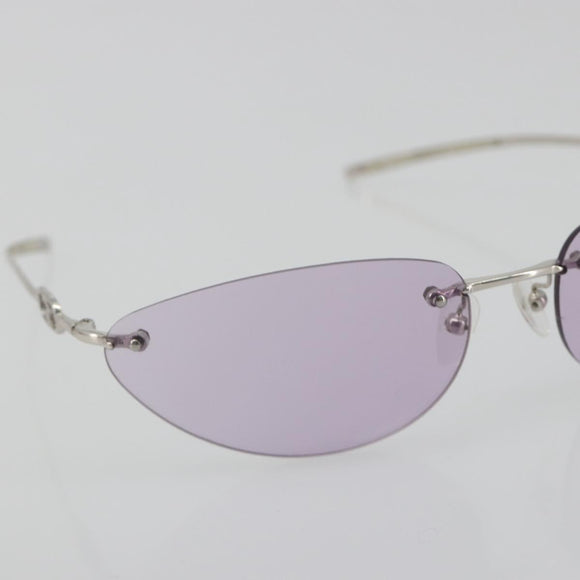 GUCCI Sunglasses Metal Purple Silver Auth 196672M