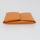 HERMES Bastia Terre Batue Coin Purse Leather Orange Silver Auth 196674V-4