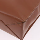 LOEWE Standard A4 Hand Bag Leather 2way Brown Gold Auth 196677A-18