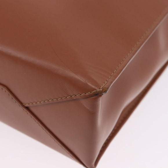 LOEWE Standard A4 Hand Bag Leather 2way Brown Gold Auth 196677A