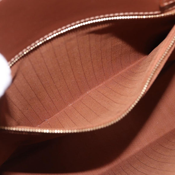 LOEWE Standard A4 Hand Bag Leather 2way Brown Gold Auth 196677A
