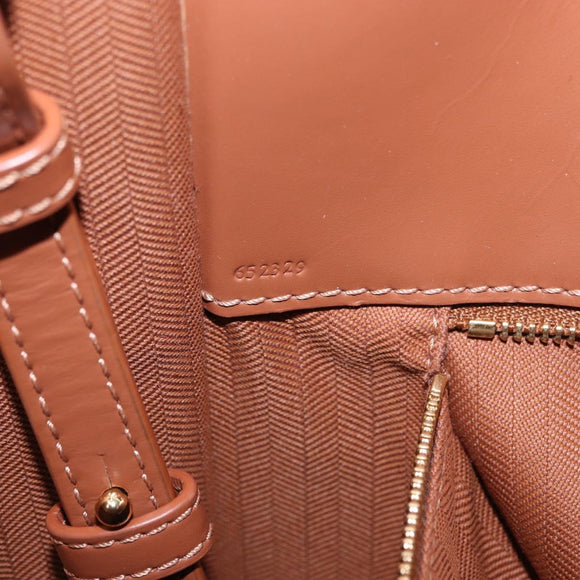 LOEWE Standard A4 Hand Bag Leather 2way Brown Gold Auth 196677A