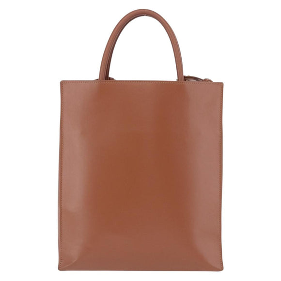 LOEWE Standard A4 Hand Bag Leather 2way Brown Gold Auth 196677A