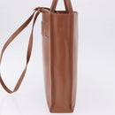 LOEWE Standard A4 Hand Bag Leather 2way Brown Gold Auth 196677A-3