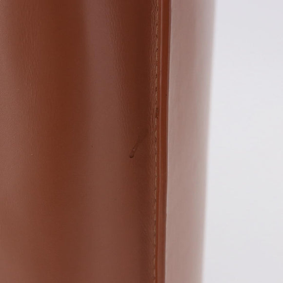 LOEWE Standard A4 Hand Bag Leather 2way Brown Gold Auth 196677A