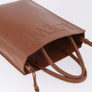 LOEWE Standard A4 Hand Bag Leather 2way Brown Gold Auth 196677A-7