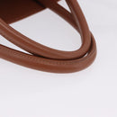 LOEWE Standard A4 Hand Bag Leather 2way Brown Gold Auth 196677A-8