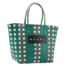 MARNI Basket Bag Vinyl Green Silver Auth 196678A-1