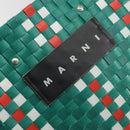 MARNI Basket Bag Vinyl Green Silver Auth 196678A-14