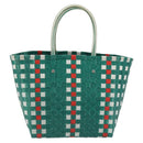 MARNI Basket Bag Vinyl Green Silver Auth 196678A-3