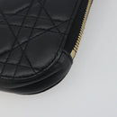 Christian Dior Cannage Phone Holder Leather Black Gold Auth 196679V-16
