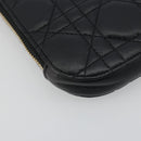 Christian Dior Cannage Phone Holder Leather Black Gold Auth 196679V-17