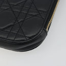 Christian Dior Cannage Phone Holder Leather Black Gold Auth 196679V-18