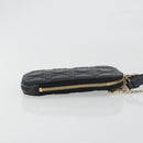 Christian Dior Cannage Phone Holder Leather Black Gold Auth 196679V-3