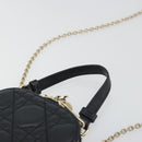 Christian Dior Cannage Phone Holder Leather Black Gold Auth 196679V-14