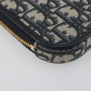 Christian Dior Trotter Canvas Oblique Phone Holder Navy Gold Auth 196681M-19