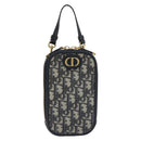 Christian Dior Trotter Canvas Oblique Phone Holder Navy Gold Auth 196681M-13