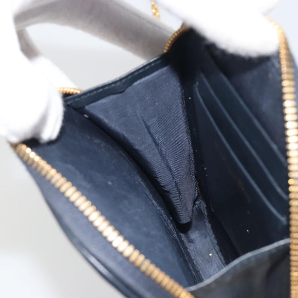 Christian Dior Trotter Canvas Oblique Phone Holder Navy Gold Auth 196681M