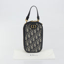 Christian Dior Trotter Canvas Oblique Phone Holder Navy Gold Auth 196681M-12