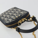 Christian Dior Trotter Canvas Oblique Phone Holder Navy Gold Auth 196681M-6