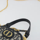 Christian Dior Trotter Canvas Oblique Phone Holder Navy Gold Auth 196681M-14