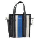BALENCIAGA Bazaar Shopper XXS Bag Leather 2way Black Silver 513988 Auth 196682A-13