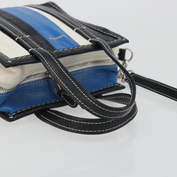 BALENCIAGA Bazaar Shopper XXS Bag Leather 2way Black Silver 513988 Auth 196682A
