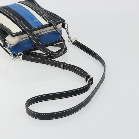 BALENCIAGA Bazaar Shopper XXS Bag Leather 2way Black Silver 513988 Auth 196682A