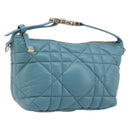 Christian Dior Canage Nomad Pouch Leather Blue Gold Auth 196686A-1