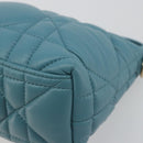 Christian Dior Canage Nomad Pouch Leather Blue Gold Auth 196686A-10