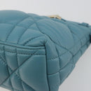 Christian Dior Canage Nomad Pouch Leather Blue Gold Auth 196686A-12