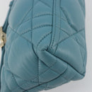 Christian Dior Canage Nomad Pouch Leather Blue Gold Auth 196686A-13