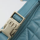 Christian Dior Canage Nomad Pouch Leather Blue Gold Auth 196686A-15