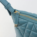 Christian Dior Canage Nomad Pouch Leather Blue Gold Auth 196686A-16