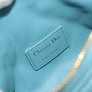 Christian Dior Canage Nomad Pouch Leather Blue Gold Auth 196686A-17