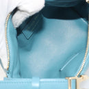 Christian Dior Canage Nomad Pouch Leather Blue Gold Auth 196686A-18