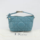 Christian Dior Canage Nomad Pouch Leather Blue Gold Auth 196686A-23