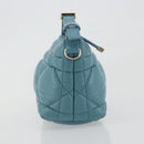 Christian Dior Canage Nomad Pouch Leather Blue Gold Auth 196686A-5