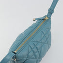 Christian Dior Canage Nomad Pouch Leather Blue Gold Auth 196686A-6