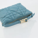 Christian Dior Canage Nomad Pouch Leather Blue Gold Auth 196686A-7