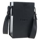 FENDI Box Shoulder Bag Leather Black Silver Auth 196687M-1