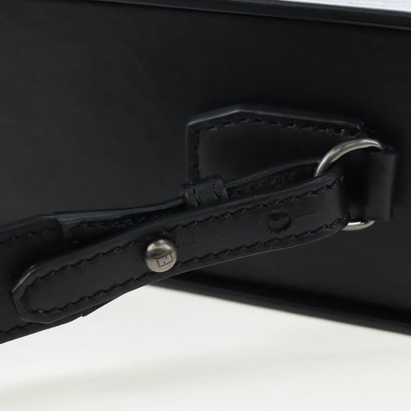 FENDI Box Shoulder Bag Leather Black Silver Auth 196687M