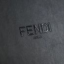 FENDI Box Shoulder Bag Leather Black Silver Auth 196687M-19