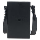 FENDI Box Shoulder Bag Leather Black Silver Auth 196687M-13