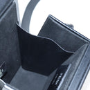 FENDI Box Shoulder Bag Leather Black Silver Auth 196687M-22