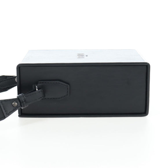 FENDI Box Shoulder Bag Leather Black Silver Auth 196687M