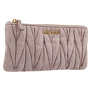 Miu Miu Pouch Leather Pink Gold Auth 196689A-1