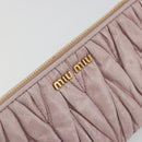 Miu Miu Pouch Leather Pink Gold Auth 196689A-17